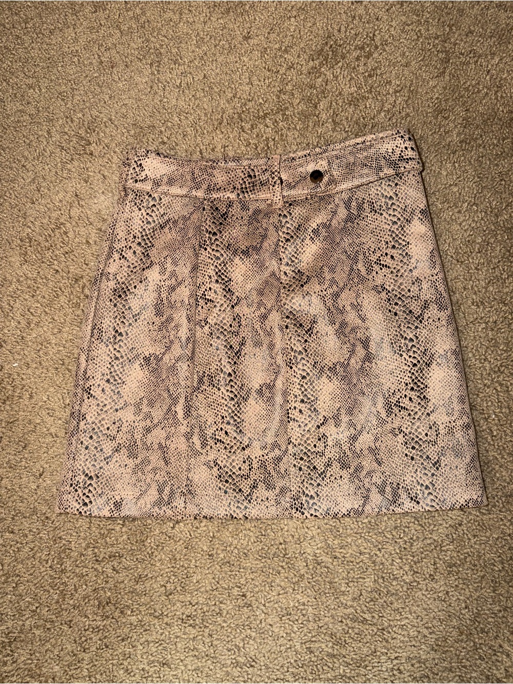 Haute Monde Pink Snake-Print Mini Skirt